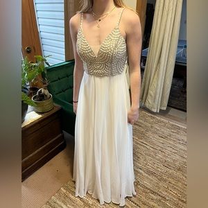 White Pearl Prom Dress